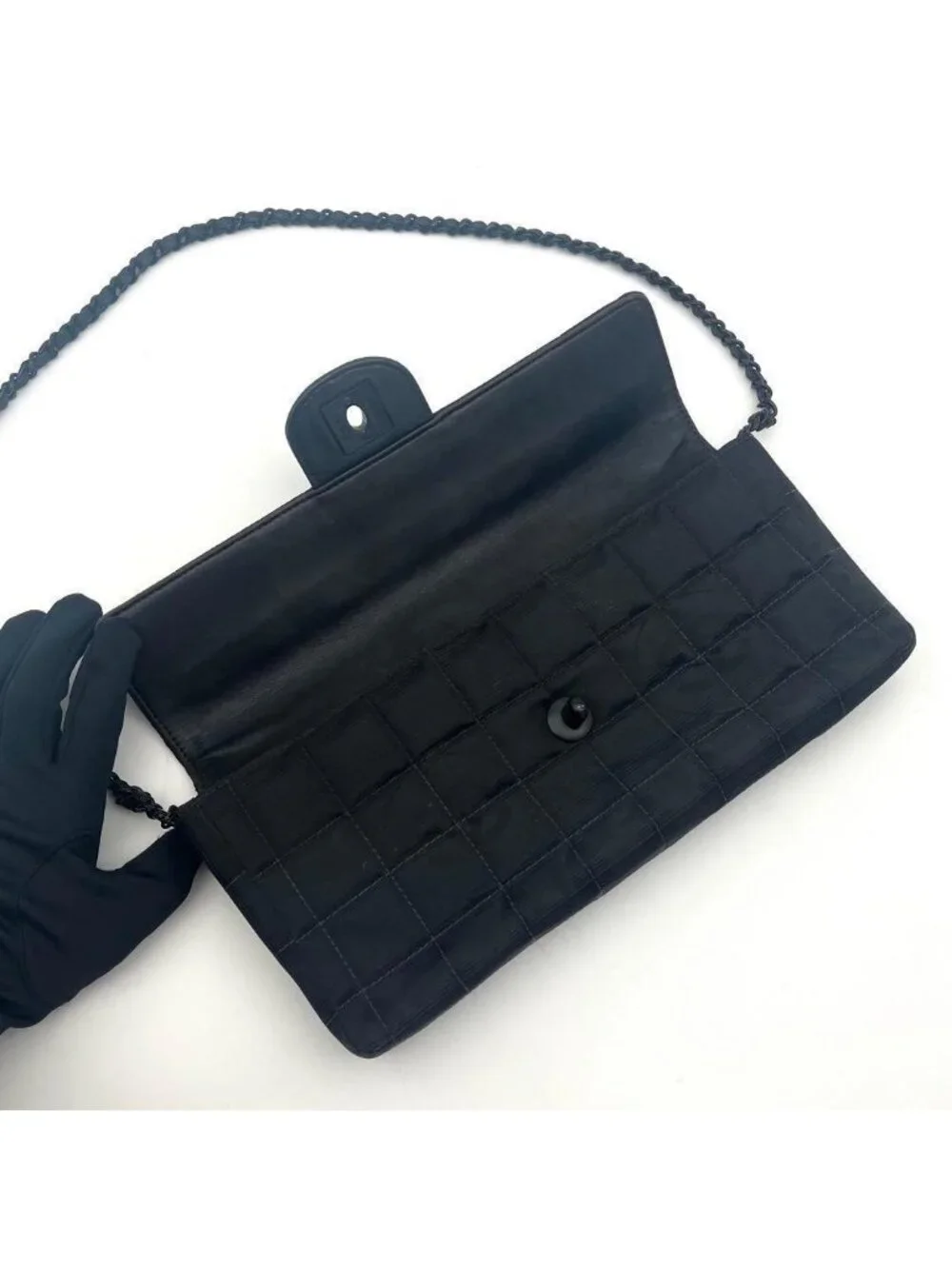 Chanel New Travel Line Choco Bar Shoulder Bag Black